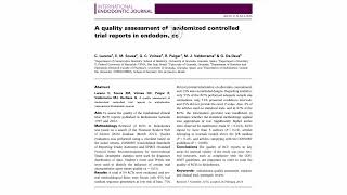 A quality assessment of randomized controlled trial reports in endodontics [upl. by Omissam510]