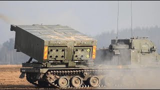 Extremely Powerful M270 MLRS amp M142 HIMARS in Action  Live Firing [upl. by Eihtak235]