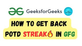 How To Restore Your POTD Streak🔥 on GeeksforGeeksbinarybrainsb2 gfgstreek gfgpotd [upl. by Gernhard200]