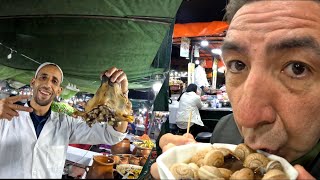 MARRAKECH MOROCCO CRAZY STREET FOOD NIGHT MARKET 🇲🇦 [upl. by Ikcim]