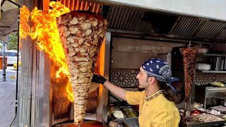 100 KG Chicken Shawarma Stands on a Single nail  Syrian Shawarma in ISTANBUL [upl. by Rianna]