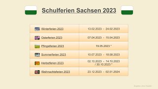 Schulferien Sachsen 2023 [upl. by Lig167]