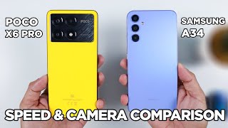 POCO X6 Pro vs Samsung A34 SPEED TEST amp CAMERA Comparison  Zeibiz [upl. by Hgiellek175]