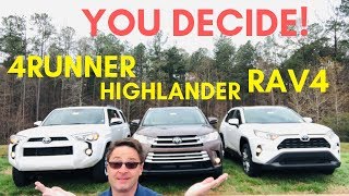 2019 RAV4 vs Highlander vs 4Runner The Ultimate Battle [upl. by Ytsirt]