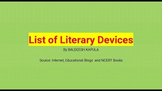 List of Literary Devices and their usage [upl. by Meerek]