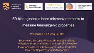 Alissa Reinke  3D bioengineered bone microenvironments to measure tumourigenic properties [upl. by Eltsirc748]