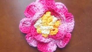 flor em croche Rosa [upl. by Johanna]