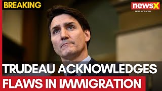 Trudeau Acknowledges Flaws in Immigration  Announces Cuts Amid Housing Crisis  NewsX [upl. by Immot]