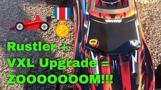 Traxxas Rustler with the Velineon® VXL3s Brushless Power System Upgrade Speed Test [upl. by Labotsirc]