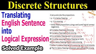 Translating English Sentence into Propositional Logic  Logical Expression [upl. by Eiboj]