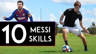 TOP 10 MESSI SKILLS to Beat Defenders [upl. by Ainafetse]