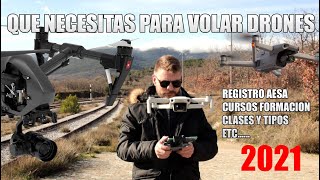 QUE NECESITO PARA VOLAR UN DRONE en 2021 Registro operador drones cursos Normativa drones 2021 [upl. by Harhay]