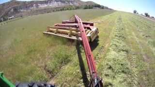 Swather  New Holland 114 John Deere 4020 [upl. by Serica]