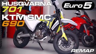 Husqvarna 701  KTM 690 SMC  GASGAS SM 700  Euro 5  BHP UK Custom ECU Remapping Development [upl. by Akemot]