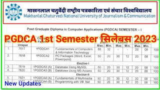 PGDCA 1st Semester Syllabus 2023  MakhanLal Chaturvedi University pgdca Syllabus 2023 [upl. by Ahsikcin]