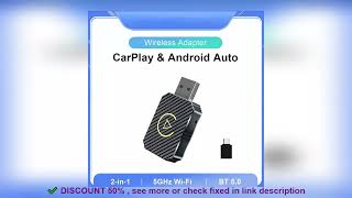 ✔️NEW Wireless CarPlay Android Auto Adapter Wired to Wireless 2 in 1 Min [upl. by Andonis]