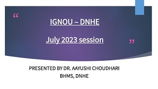 Important update for July 2023 session DNHE [upl. by Inimak772]