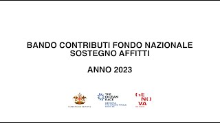 Istruzioni bando Contributi affitto [upl. by Atival145]