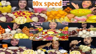 asmr eating RASGULLARASMALAIKHEERGULAB JAMUNKALA JAMUNINDIAN SWEETFOOD EATING VIDEOS mukbang [upl. by Idola]