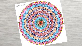 How to draw Mandala for Beginners  Color Mandala Art  stepbystep  doodle art  mandala drawing [upl. by Maletta]