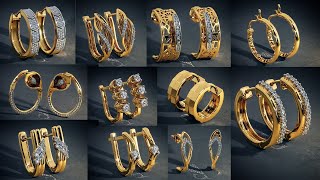 Latest gold hoop earrings designs with Weight and Price ll gold earrings designs for women [upl. by Uokes]