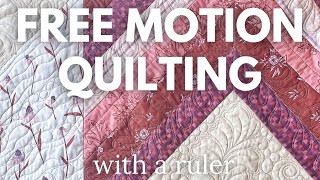 Ruler Quilting the Carolina Mingle Quilt  FREE MOTION QUILTING DEMO [upl. by Ayama355]