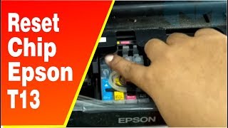 cara reset chip epson t13  how to reset chip epson ink cartridge [upl. by Yager]