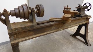 Huge 1890s Wood Lathe Restoration [upl. by Haisa44]