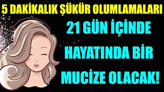 5 DAKÄ°KALIK ÅÃœKÃœR OLUMLAMALARI 21 GÃœN Ä°Ã‡Ä°NDE HAYATINDA BÄ°R MUCÄ°ZE OLACAK [upl. by Labanna]