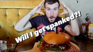 CAN I DEFEAT THE MONSTROUS “SPANK ME” BURGER CHALLENGE [upl. by Aira354]