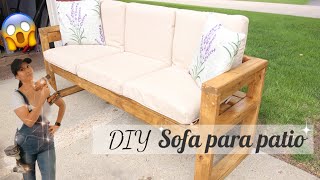 DIY MODERNO SOFA PARA PATIO  Como hecer un sillon para patio de madera muy facil [upl. by Odlanir443]