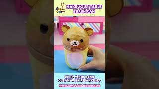 Make a Rilakkuma Desk Trash Can with recycled material  aPasos Crafts DIY [upl. by Anitteb137]