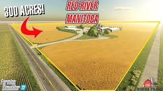 SWATHING 300 ACRE BARLEY FIELD FOR 20 BONUS  Red River Manitoba  Farming Simulator 22 31 [upl. by Sacken774]