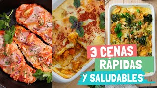 3 CENAS RÁPIDAS Y SALUDABLES  PEQUERECETAS [upl. by Hilario]