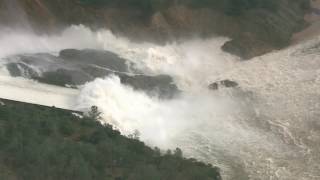 Oroville Dam Spillway  02102017 [upl. by Yetsirhc]