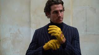 Leonardo  Yellow Leather Deerskin Driving Gloves  Handmade in Italy 🇮🇹 [upl. by Hamid282]