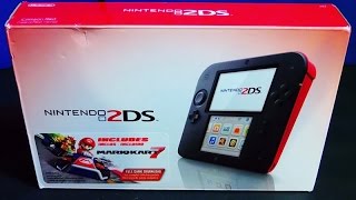 Unboxing of Nintendo 2DS Mario Kart 7 DLC RED CRIMSON Edition from Best Buy for 9999 [upl. by Warfore]