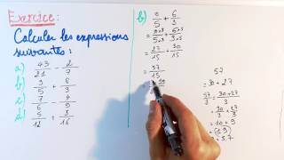 Comment AdditionnerSoustraire des FRACTIONS  Exos de maths [upl. by Niawtna663]