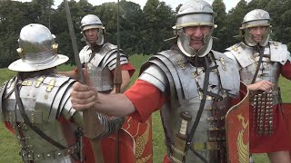 Roman kit featuring armour swords spears artillery rations deckchairs and of course shoes [upl. by Caassi]