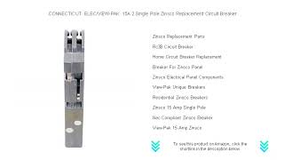 CONNECTICUT ELECVIEWPAK 15A 2 Single Pole Zinsco Replacement Circuit Breaker [upl. by Adnerad717]