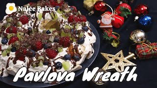 Pavlova Wreath Recipe  Christmas [upl. by Wallraff5]