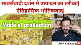 मार्क्सवादी दर्शन में उत्पादन का तरीका Modes of Production ऐतिहासिक भौतिकवादamitkushwahajnuite [upl. by Annodahs549]