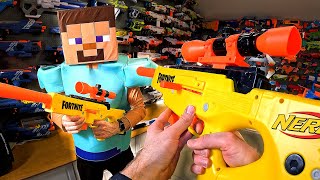 NERF WAR  200K Subscribers  Minecraft VS Spiderman [upl. by Ayotel]