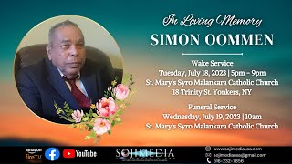 FUNERAL SERVICE  SIMON OOMMEN [upl. by Nij]