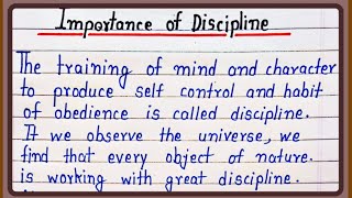 Importance of discipline essay in english Essay on importance of discipline [upl. by Deroo]