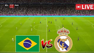 🔴LIVE BRAZIL vs REAL MADRID 2024  Experiment Match  EN VIVO  PES Streaming PC [upl. by Namhar]