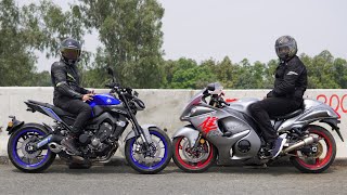 Yamaha MT 09 VS Suzuki Hayabusa  First on Youtube [upl. by Irah]