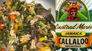 Callaloo and Saltfish Quick and easy recipeJamaican style Best Callaloo in the tin [upl. by Khudari]