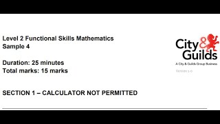 Functional Skills Maths L2 Past Paper 8 Pearson Edexcel [upl. by Nonaihr]