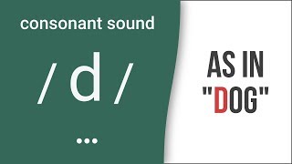 Consonant Sound  d  as in quotdogquot – American English Pronunciation [upl. by Enyledam]